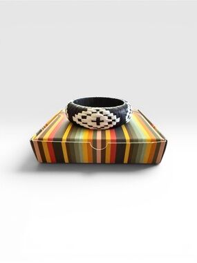 Plunder Mika Woman’s Black and White Woven Bangle Bracelet New